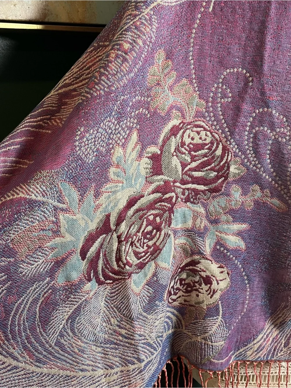 Expressions Multicolor Purple and Pink Woven Scarf